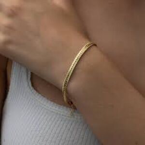 The M Jewelers Knitted Cuban Link Bracelet 18Kt Gold Filled